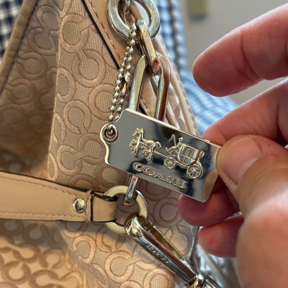 Coach Tan Signature Canvas Shoulder Bag - Picture 3 of 9